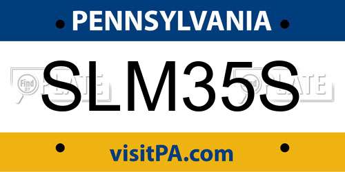 SLM35S Pennsylvania License Plate