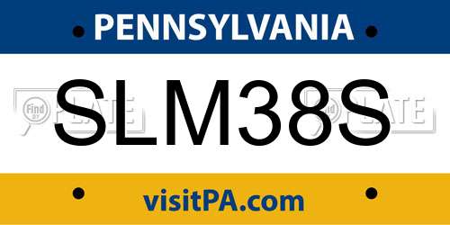 SLM38S Pennsylvania License Plate