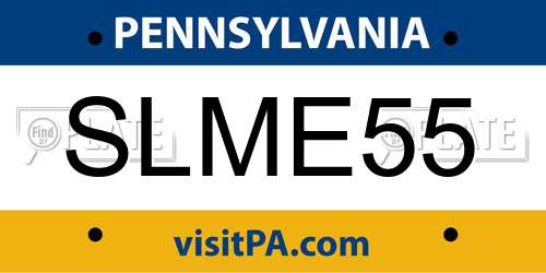 SLME55 Pennsylvania License Plate