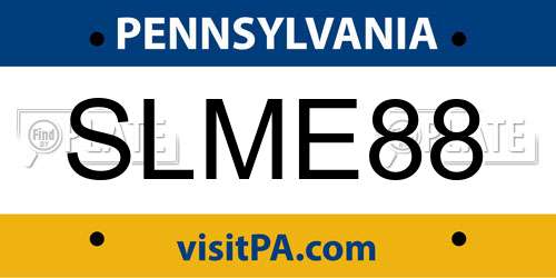 SLME88 Pennsylvania License Plate