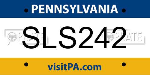 SLS242 Pennsylvania License Plate