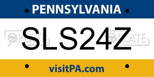 SLS24Z Pennsylvania License Plate