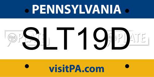 SLT19D Pennsylvania License Plate
