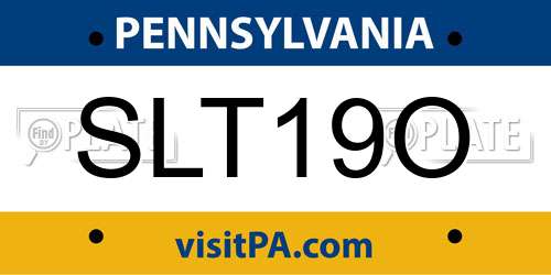 SLT19O Pennsylvania License Plate
