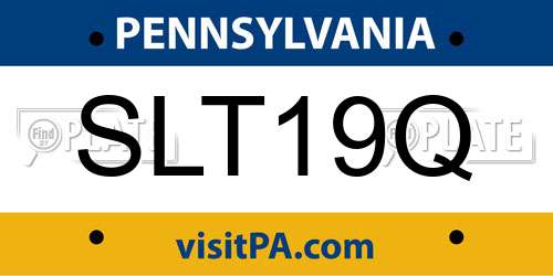 SLT19Q Pennsylvania License Plate