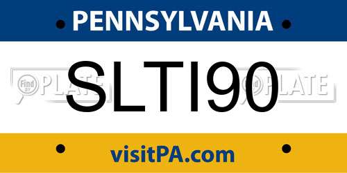 SLTI90 Pennsylvania License Plate