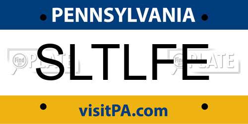 SLTLFE Pennsylvania License Plate