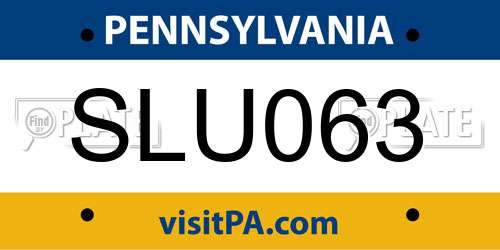 SLU063 Pennsylvania License Plate