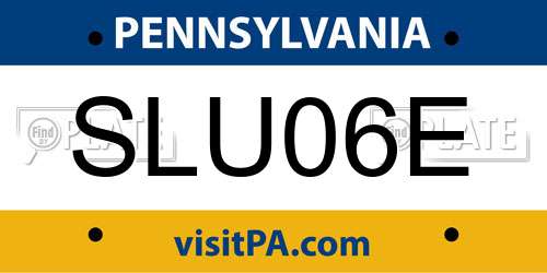 SLU06E Pennsylvania License Plate