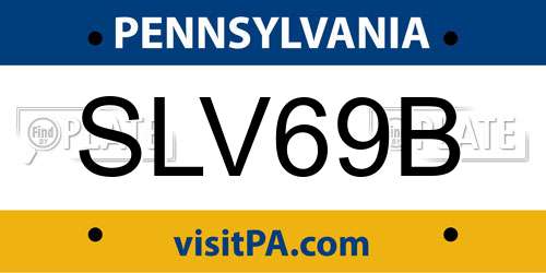 SLV69B Pennsylvania License Plate