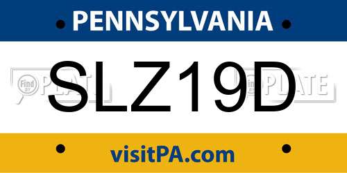 SLZ19D Pennsylvania License Plate