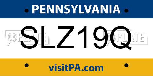 SLZ19Q Pennsylvania License Plate