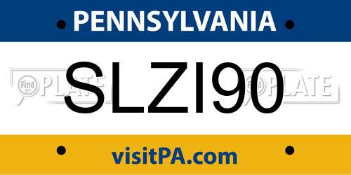 SLZI90 Pennsylvania License Plate