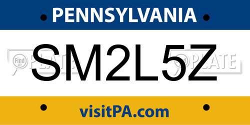 SM2L5Z Pennsylvania License Plate