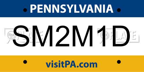 SM2M1D Pennsylvania License Plate