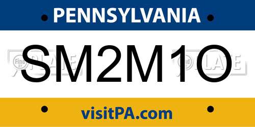 SM2M1O Pennsylvania License Plate