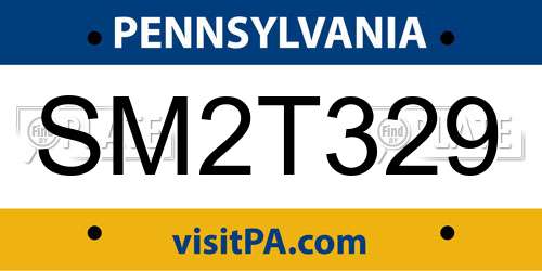 SM2T329 Pennsylvania License Plate