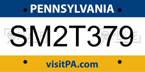 SM2T379 Pennsylvania License Plate