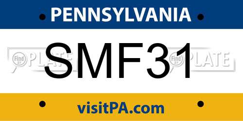 SMF31 Pennsylvania License Plate