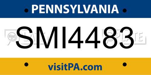 SMI4483 Pennsylvania License Plate