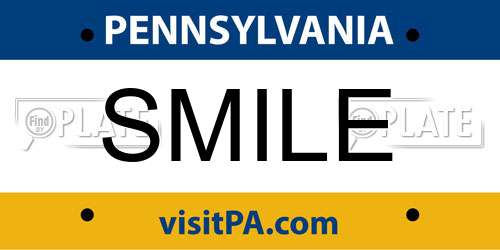 SMILE Pennsylvania License Plate