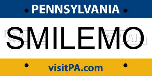 SMILEMO Pennsylvania License Plate