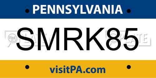 SMRK85 Pennsylvania License Plate
