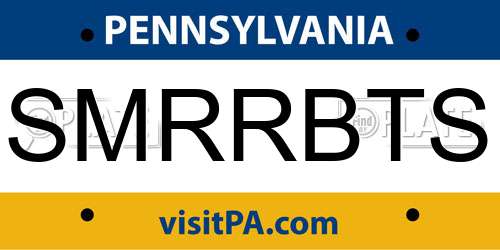 SMRRBTS Pennsylvania License Plate