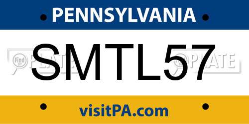 SMTL57 Pennsylvania License Plate