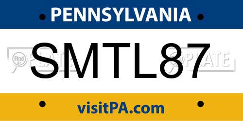SMTL87 Pennsylvania License Plate