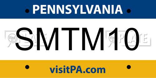 SMTM10 Pennsylvania License Plate