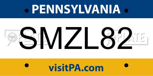 SMZL82 Pennsylvania License Plate