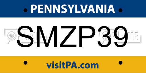 SMZP39 Pennsylvania License Plate