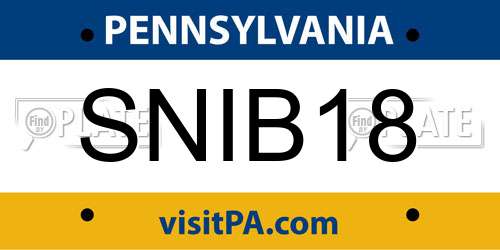 SNIB18 Pennsylvania License Plate