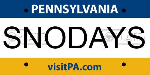 SNODAYS Pennsylvania License Plate