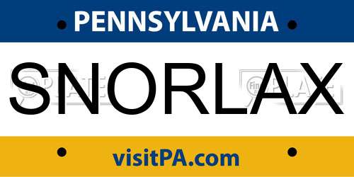 SNORLAX Pennsylvania License Plate