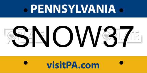 SNOW37 Pennsylvania License Plate