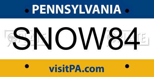 SNOW84 Pennsylvania License Plate