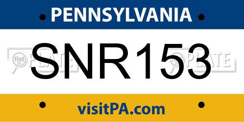 SNR153 Pennsylvania License Plate