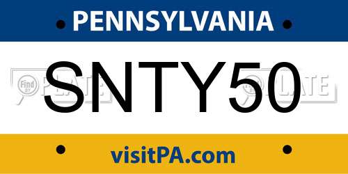 SNTY50 Pennsylvania License Plate