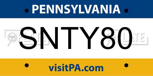 SNTY80 Pennsylvania License Plate