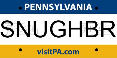 SNUGHBR Pennsylvania License Plate