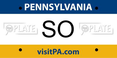 SO Pennsylvania License Plate