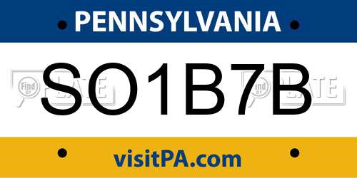 SO1B7B Pennsylvania License Plate