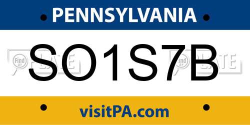 SO1S7B Pennsylvania License Plate
