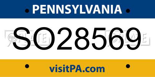 SO28569 Pennsylvania License Plate