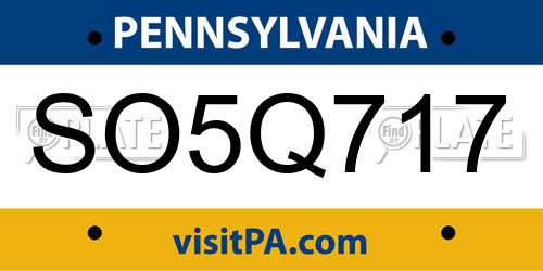 SO5Q717 Pennsylvania License Plate