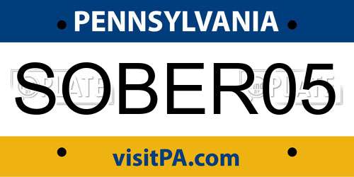 SOBER05 Pennsylvania License Plate