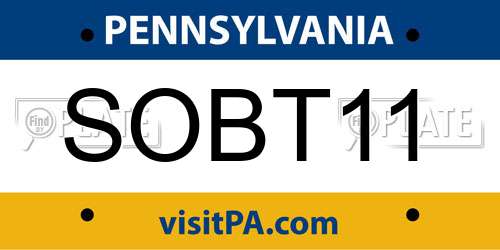 SOBT11 Pennsylvania License Plate