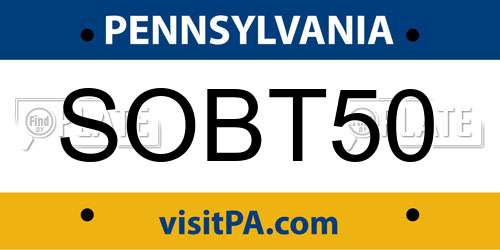 SOBT50 Pennsylvania License Plate